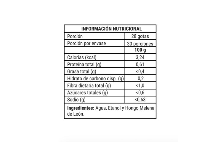 Hongo Melena de León Sublingual en Gotas