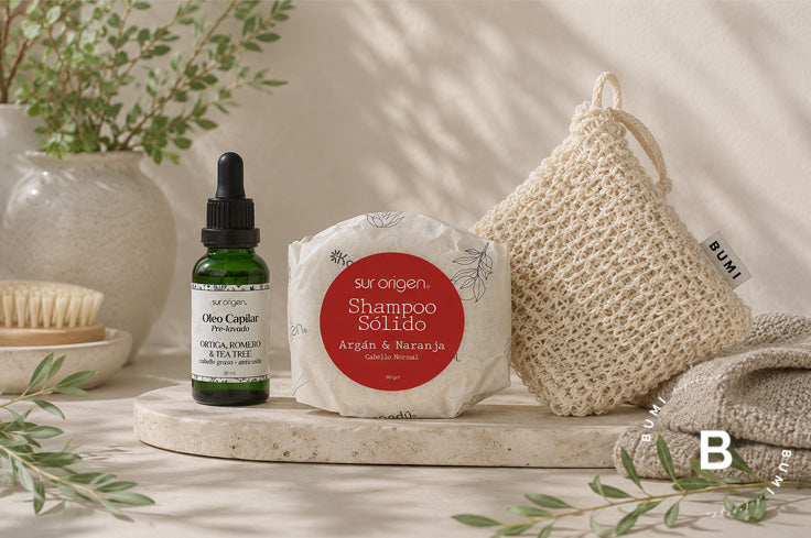pack pelo shampoo solido bolsa exfoliante oleo capilar