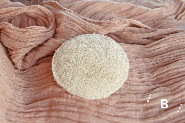 esponja luffa redonda hecha en chile para el baño